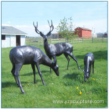 Brass Deer Family Sculpture For Sale